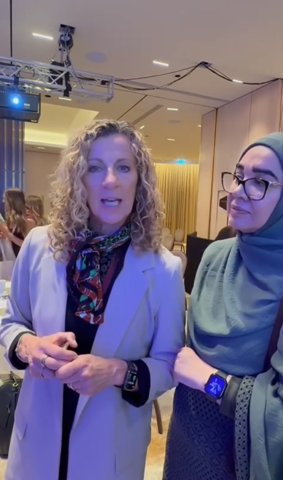 Sally Gunnell OBE and Imtiaz from Mums Can Do