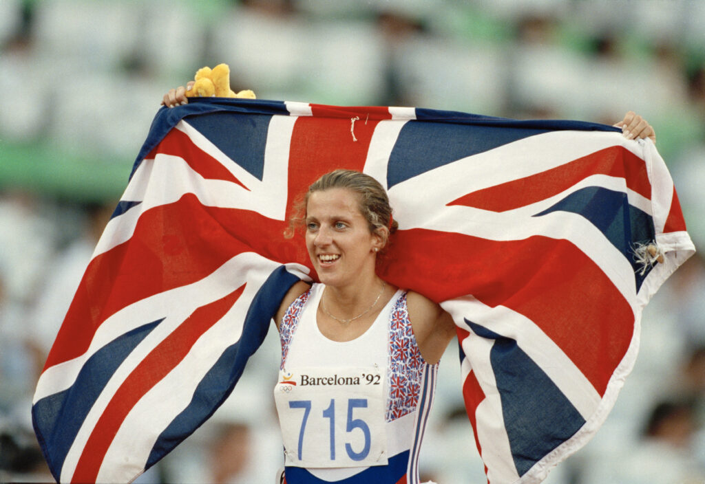 Sally Gunnell wins gold medal in Barcelona Olympics